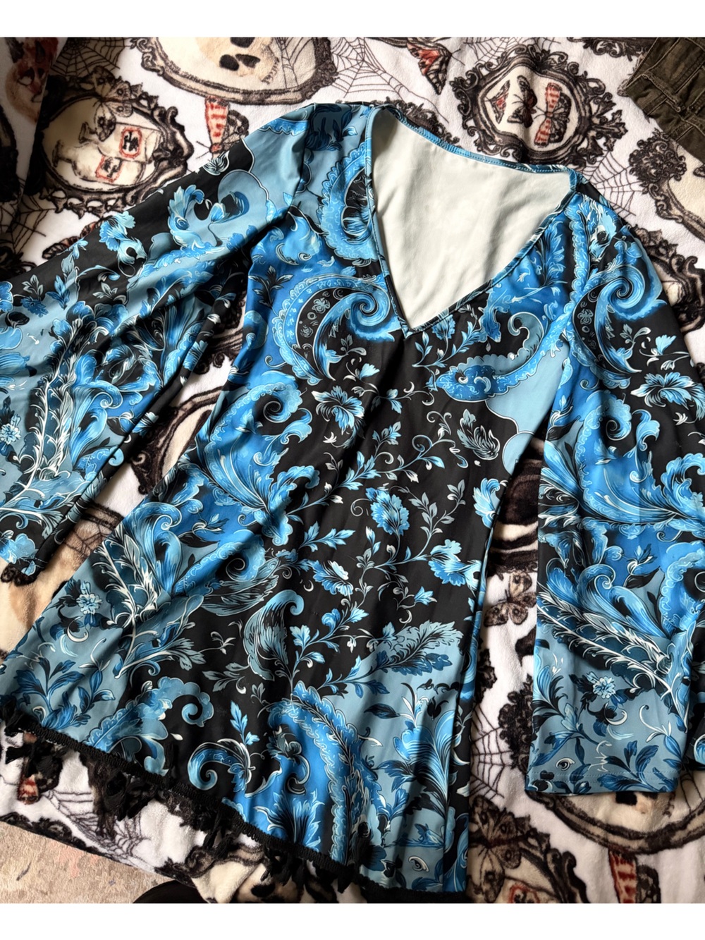 Blue Floral-Print Women’s Dress